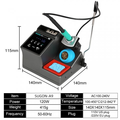 Sugon-A9 havya istasyonu 1s hızlı ısıtma 120W güç