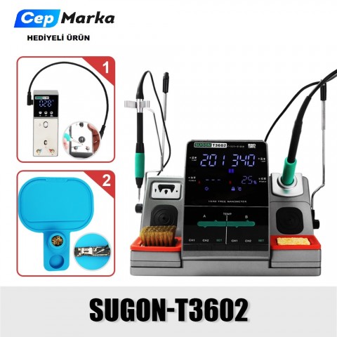 Sugon T3602 havya istasyonu 1s hızlı ısıtma 300W güç C115 lehim makinesi